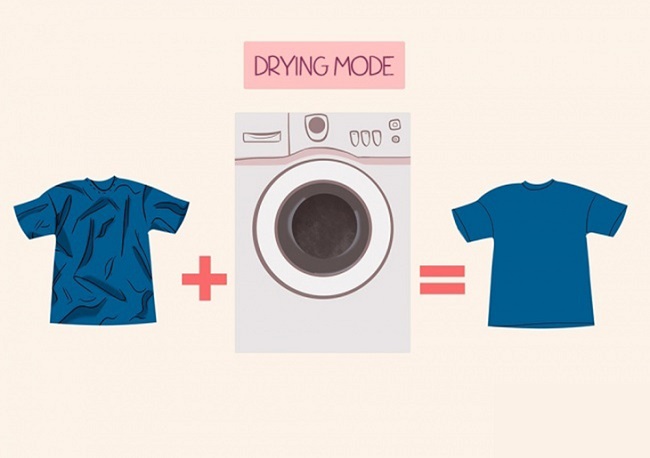 Làm phẳng quần áo bằng máy giặt