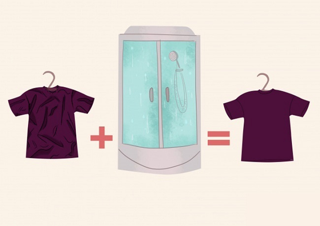 Làm phẳng quần áo bằng máy nước nóng